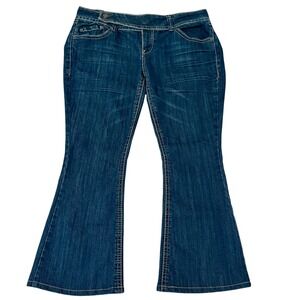 Mossimo Supply Co Y2K Juniors Fit 15 Fit 6 Flare Jeans Dark Wash Low Rise Size 1